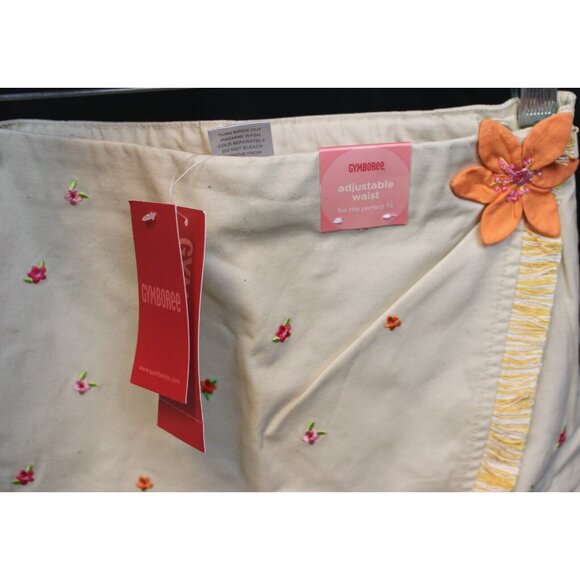 NWT 2005 Gymboree Tropical Paradise Khaki Wrap Around Skirt Fringe Flower size 8 - Picture 8 of 9